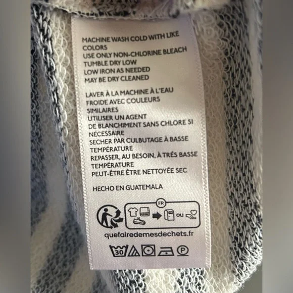 Free People -We the Free Oversized Striped Black & White Crewneck Sweatshirt - Picture 9 of 10